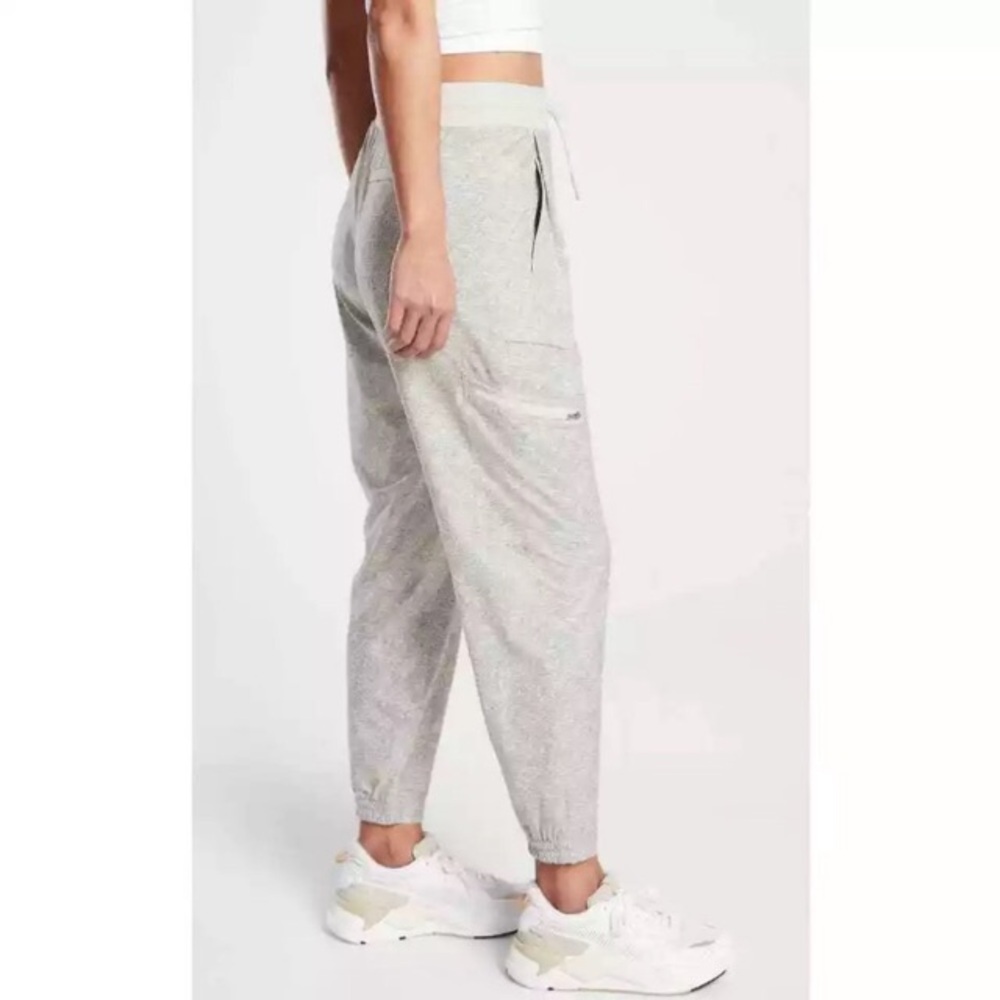 ATHLETA Venture Printed Pant High Rise Jogger Women’s Size 8 Cream Gray - Picture 4 of 16